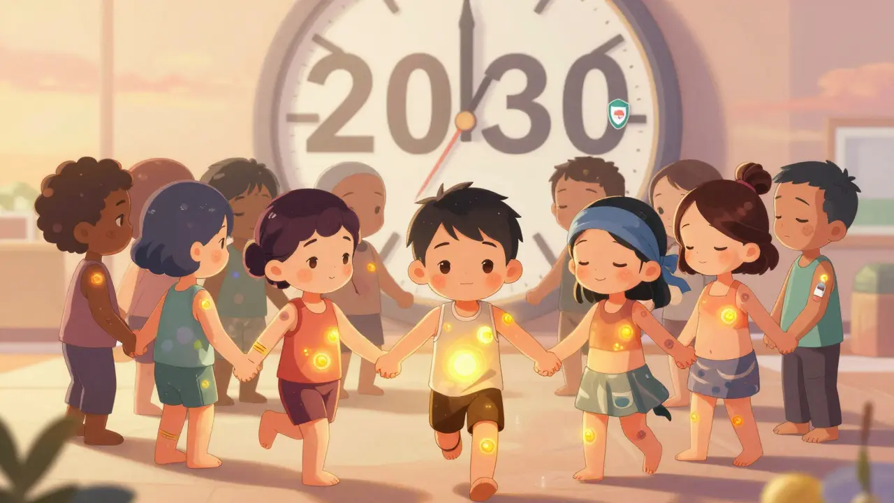 Diverse patients smiling together, one in tank top, glowing light symbolizing healing.